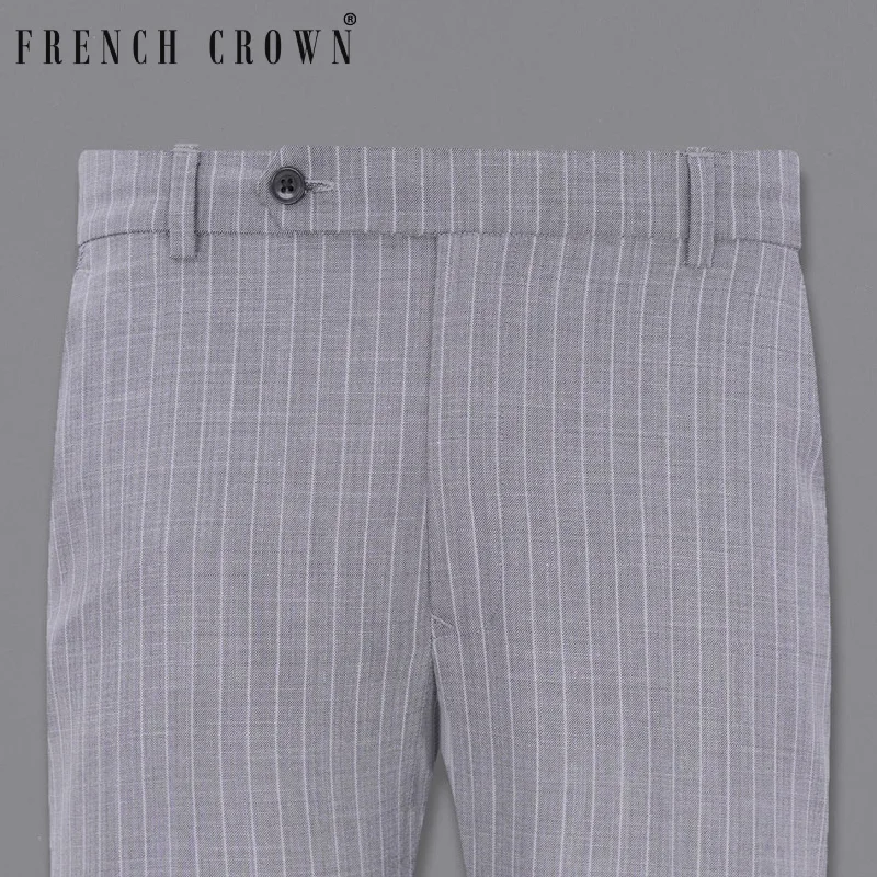 Super Bargain Mobster Grey Striped Pant