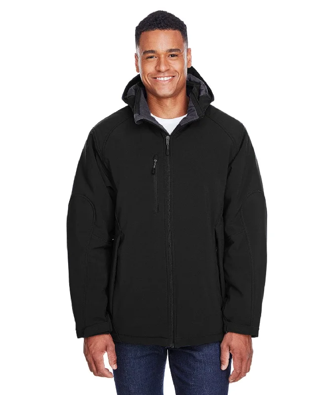 Final Clearance North End Glacier Mens Insulated Soft Shell Jacket With Detachable Hood | Black Final Clearance North End Glacier Mens Insulated Soft Shell Jacket With Detachable Hood | Black
