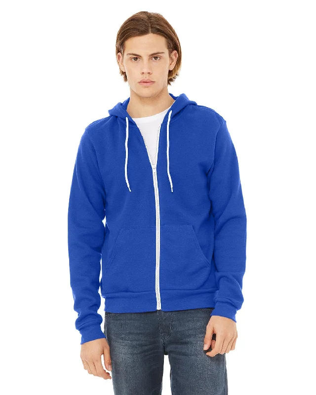 Clearance Items Bella+Canvas Unisex Poly-Cotton Fleece Full-Zip Hoodie | True Royal