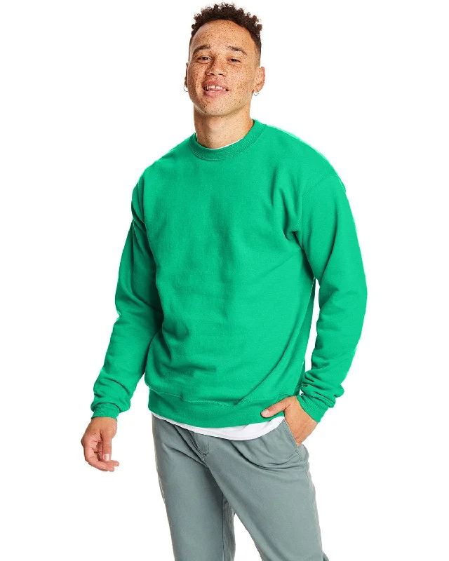 TIME-Limited Offer Hanes 50/50 Crewneck Sweatshirt | Kelly Green