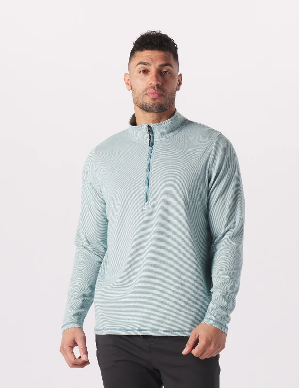 Unmissable Offer Tahoe 1/4 Zip: Lagoon/White Stripe
