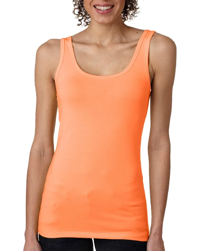Value Deals Next Level Ladies Jersey Tank Top | Neon Hthr Orang