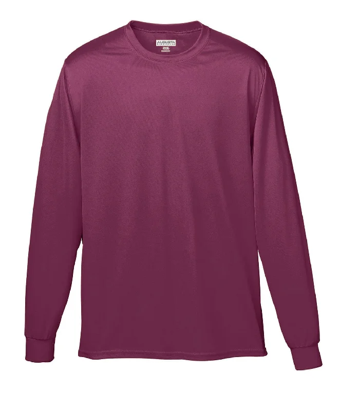 Savings Soar This Weekend Augusta Long Sleeve Moisture Wicking T-Shirt | Maroon