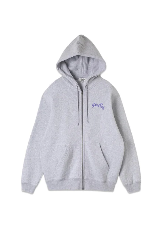 Don’t Miss Out Stan og Zip Hood - Grey Marl/Navy Print