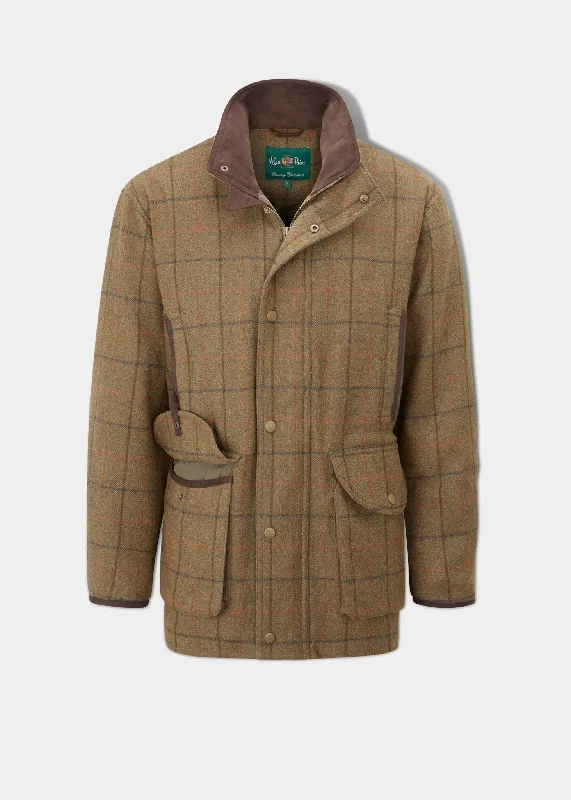 Steals and Deals Combrook Men's Tweed Shooting Field Coat In Thyme - Shooting Fit