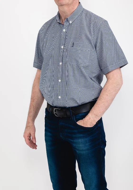 Daily Deals 6th Sense Check Short Sleeve Shirt, Navy & White