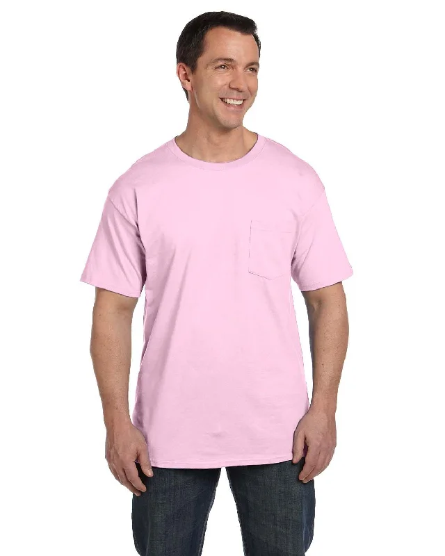 Price Reduction Hanes Beefy-T Pocket T-Shirt | Pale Pink