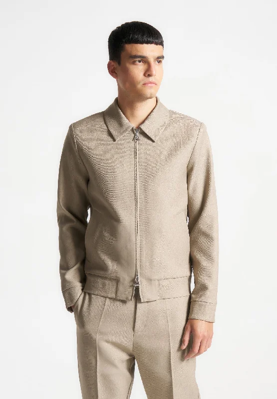 Weekend Bargains Just for You Tailored Harrington Jacket - Beige