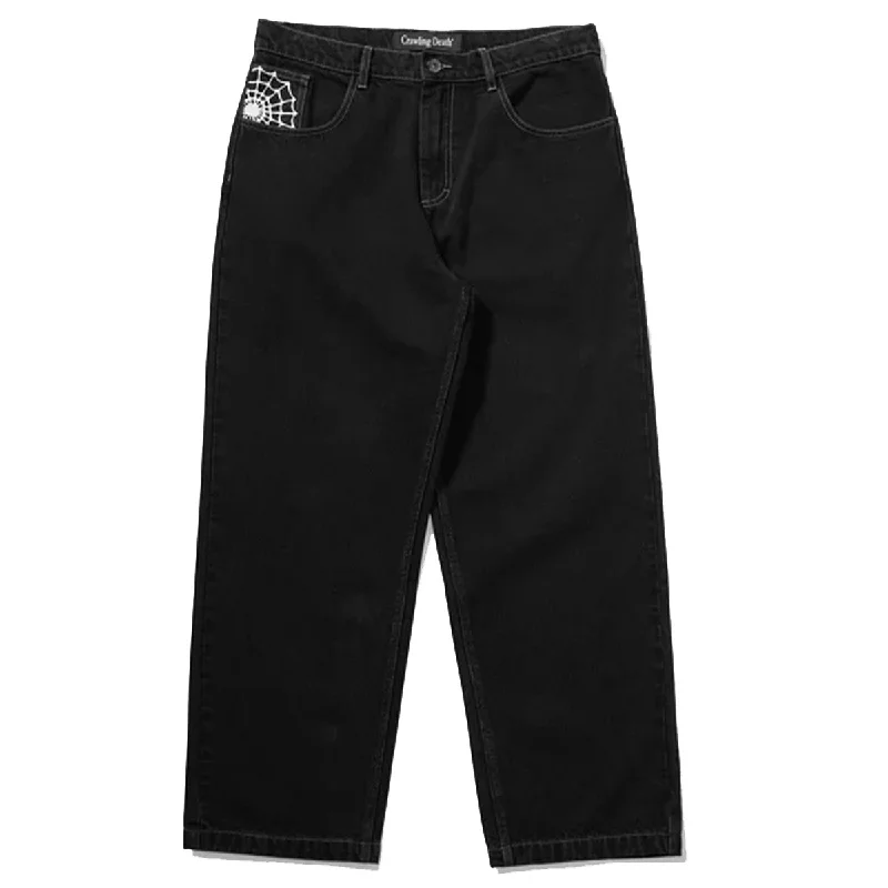 Price Blitz Crawling Death  - Web Denim Jeans Washed Black