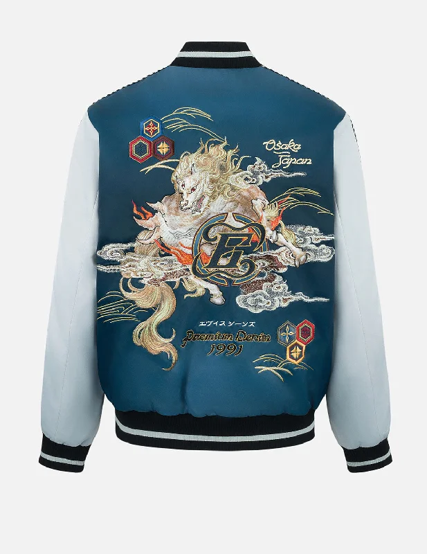Weekend Discounts to Savor Hakutaku Embroidery Regular Fit Souvenior Jacket