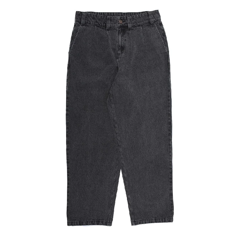 Special Price Theories BELVEDERE PLEATED DENIM TROUSERS Washed Black Jeans