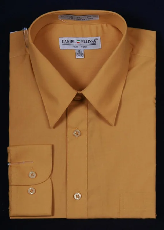 Special Discount Men's Mustard Long Sleeve Dress Shirt