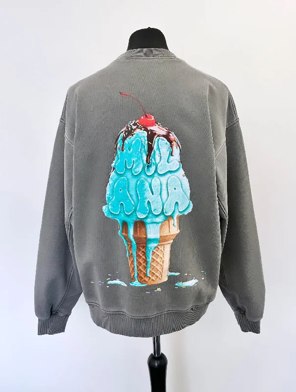 Shop the Weekend Away Washed Charcoal Ice Cream Sweatshirt.