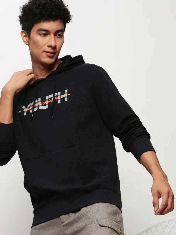 Special Price Men Blue Typographic Casual Sweatshirts