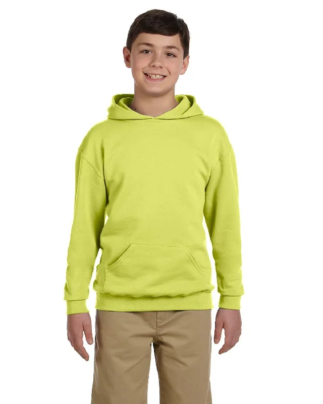 Closeout Sale Jerzees Youth 50/50 Fleece Hooded Sweatshirt | Safety Green