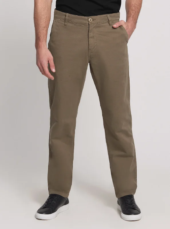 Closeout Deal Brown Mid-Rise Angels Chino Pants