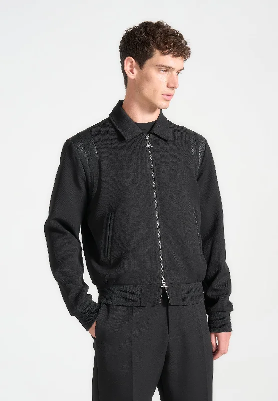 Super Sale Tailored Varsity Jacket - Black