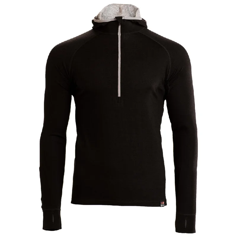 While Supplies Last Mens Merino 200 Zip Neck Hoodie (Black)