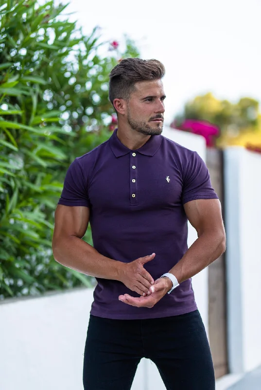 Weekend Savings Sensation Father Sons Classic Plum Polo Shirt with Metal Emblem Decal & Buttons - FSH455 Weekend Savings Sensation Father Sons Classic Plum Polo Shirt with Metal Emblem Decal & Buttons - FSH455