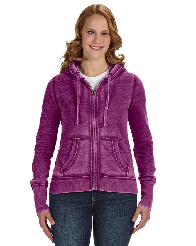 While Supplies Last J America Ladies Zen Full-Zip Fleece Hoodie | Very Berry
