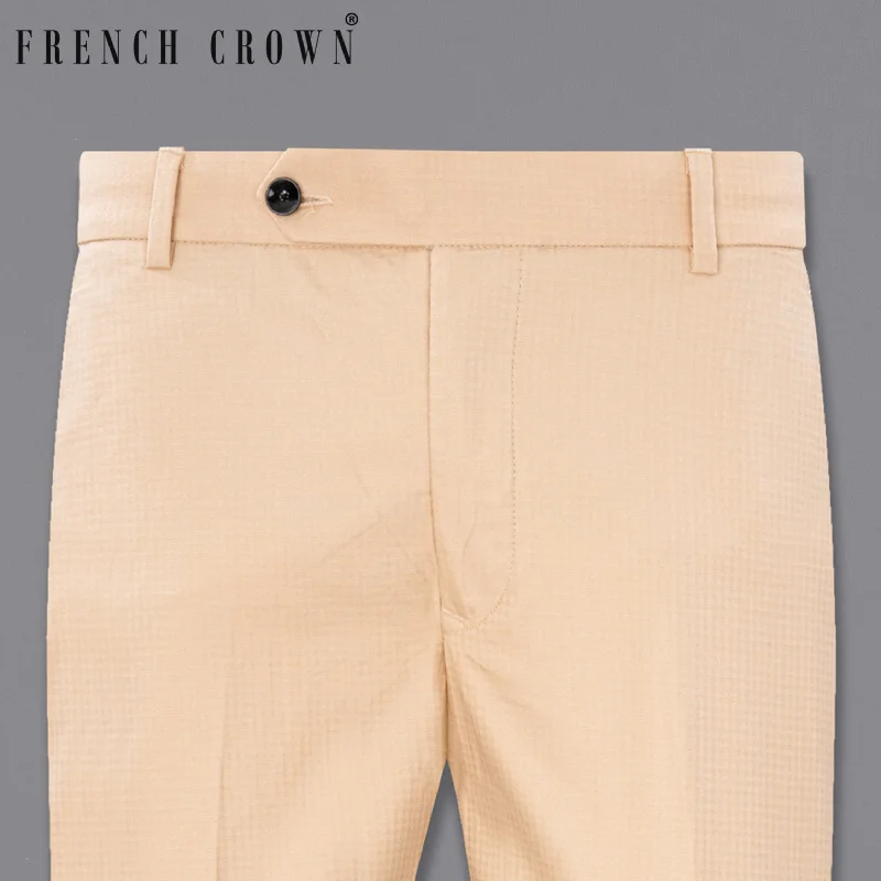 Act Now Desert Sand Cream micro Checkered Pant