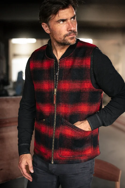 Huge Savings &SONS Kodiak Gilet Red Check