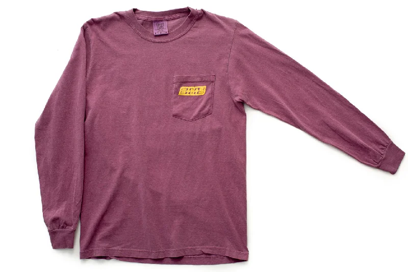 Don't Miss State Bicycle Co. - "Ambigram" - Pocket Long Sleeve T-Shirt (Berry)