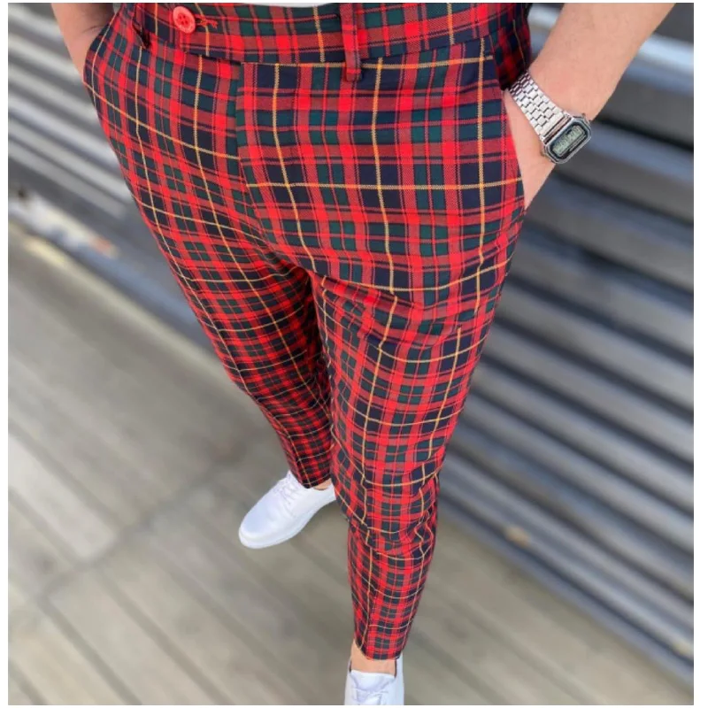Best Seller DJ PLUS: Plaid Skinny Dress Pants