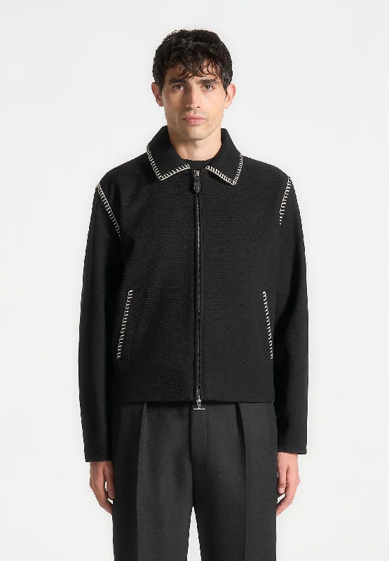 Sale Event Whipstitch Twill Boxy Jacket - Black
