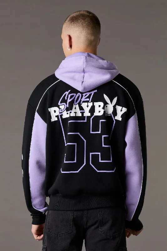 Weekend Offers That Shine Playboy Sport Colourblock Zip-Up Hoodie
