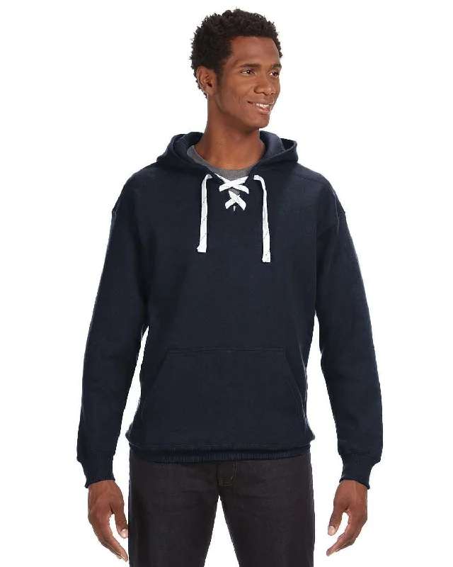 Savings Event J America Adult Sport Lace Hooded Sweatshirt | Navy