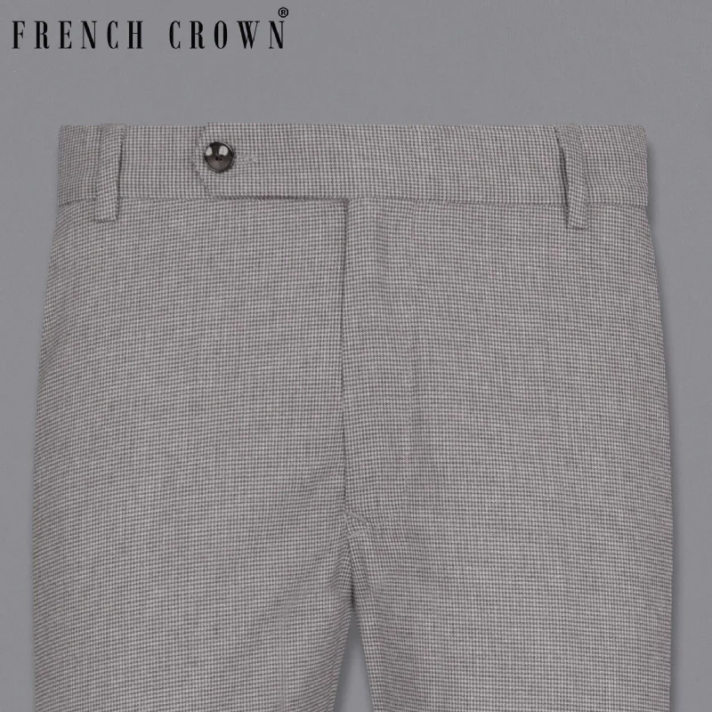 Limited Supply Mountain Mist Gray Houndstooth Wool Rich Pant