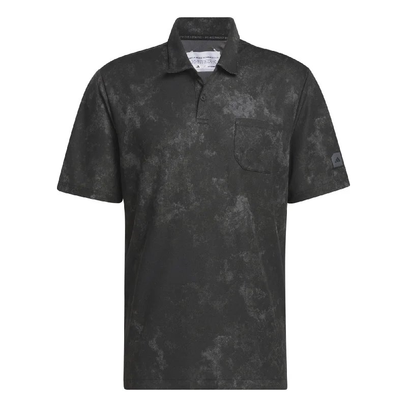 Weekend Specials to Indulge In Adicross Polo Print Design with Chest Pocket Black - SS24 Weekend Specials to Indulge In Adicross Polo Print Design with Chest Pocket Black - SS24