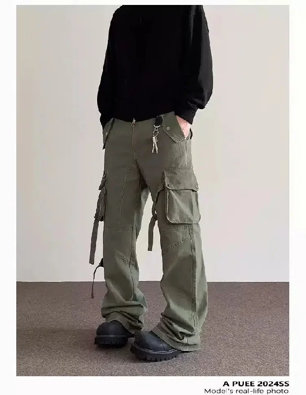Huge Discounts Multi-Pocket Strap Cargo Pants