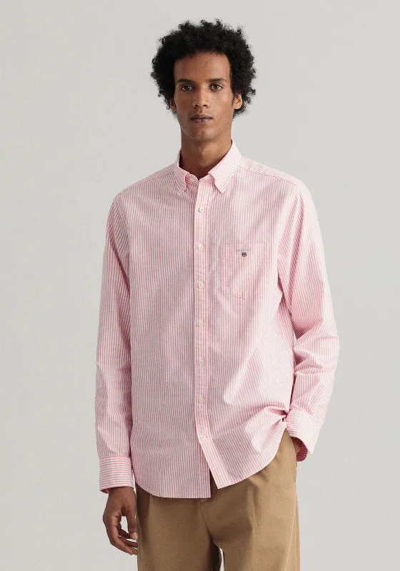 Special Offer Gant Oxford Banker Stripe Sleeve Shirt, Light Pink
