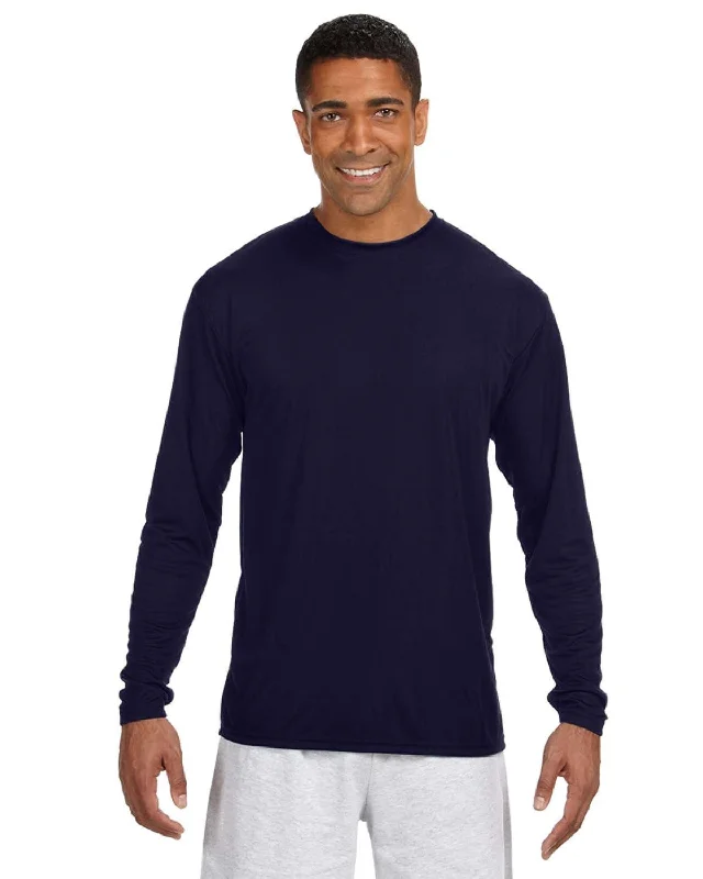 Special Offer A4 Men's Cooling Performance Long Sleeve T-Shirt | Navy