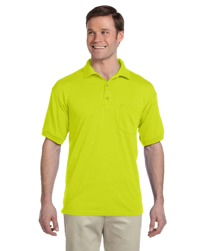 Steals and Deals Gildan DryBlend 50/50 Jersey Knit Pocket Polo Shirt | Safety Green