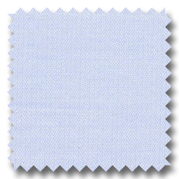 Now or Never Light Blue Mini Herringbone 200 2Ply - Custom Dress Shirt