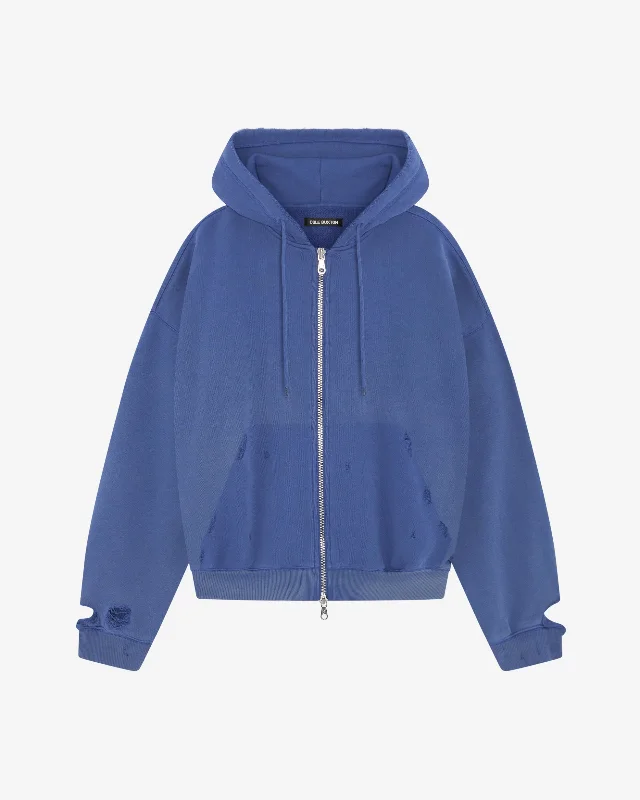Daily Deals DISTRESSED ZIPPED HOODIE