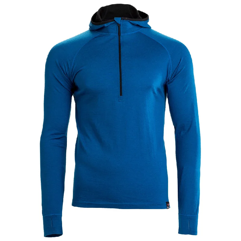 Savings Event Mens Merino 200 Zip Neck Hoodie (Blue)