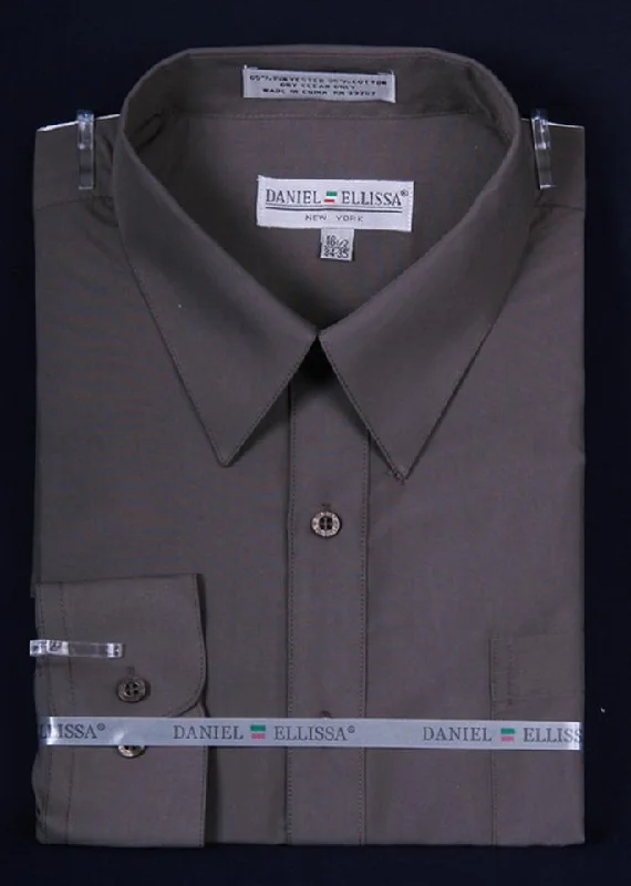 Weekend Offers That Excite Men's Charcoal Long Sleeve Dress Shirt