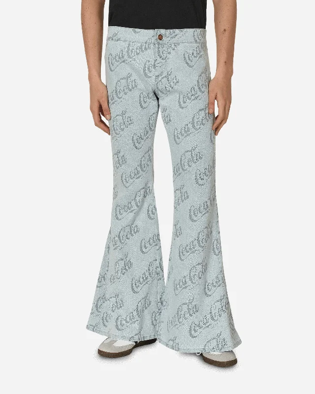 Weekend Offers That Amaze Coca-Cola Jacquard Denim Flare Pants Grey