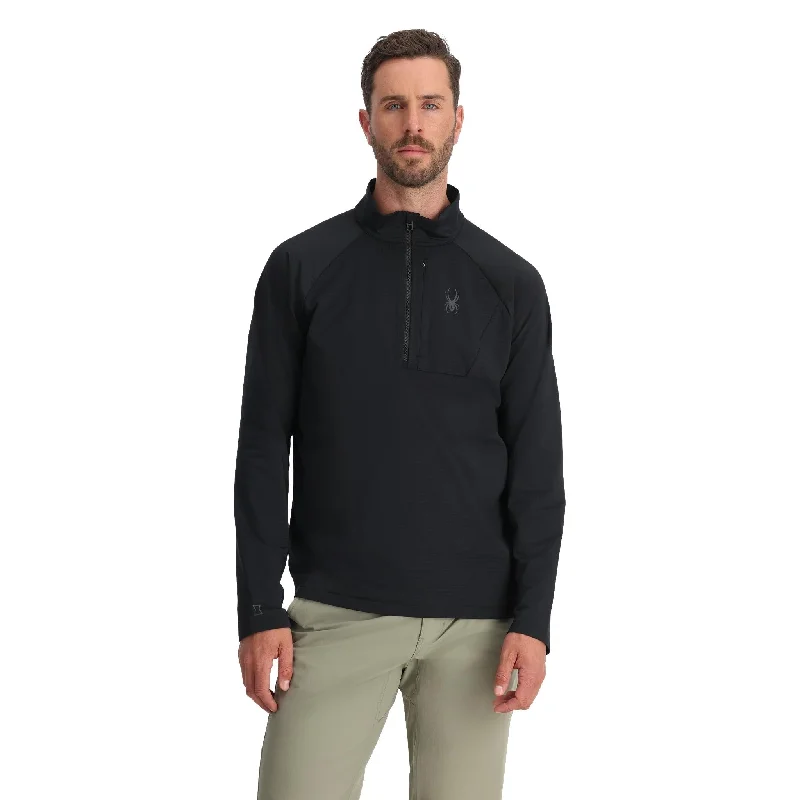 Shop and Save Mens Gridweb Fleece Half Zip - Black
