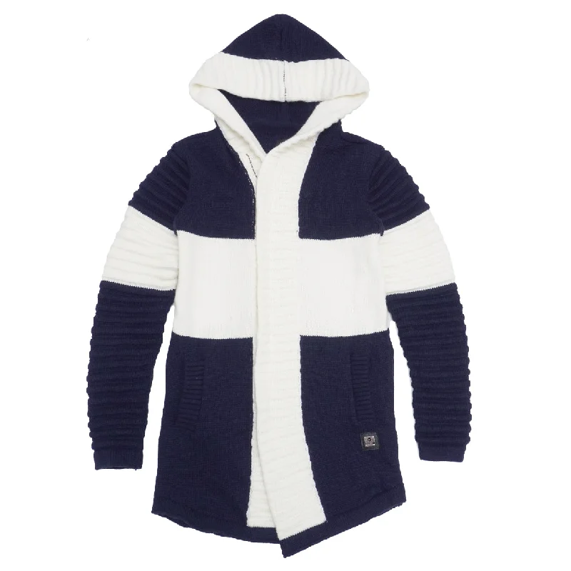 Friends and Family Sale M4218 Giovanni Two-Tone Sweater - Navy
