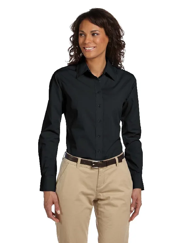 Holiday Sale Harriton Ladies Essential Poplin | Black