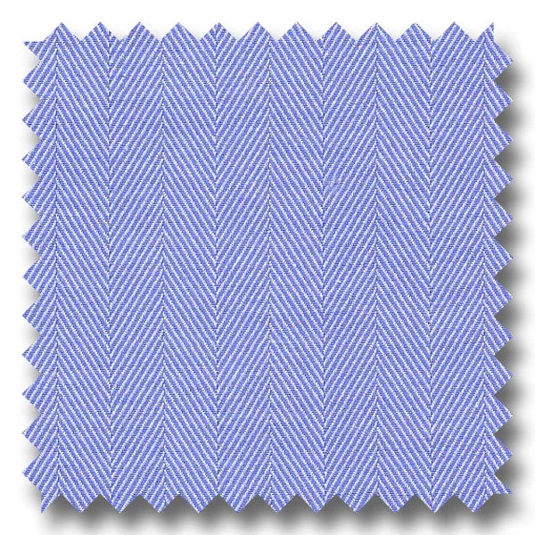 Daily Deals Blue Herringbone 200 2Ply Broadcloth - Custom Dress Shirt