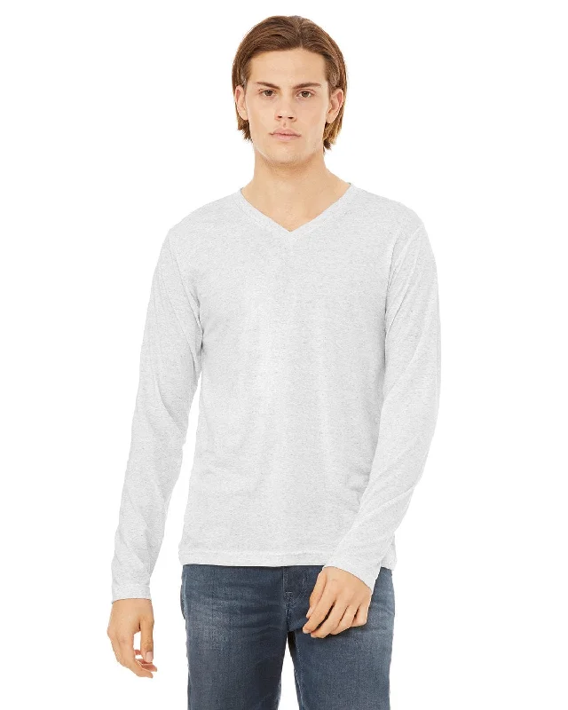 The Best Prices Bella+Canvas Long Sleeve V-Neck T-Shirt | Wht Fleck Tribld