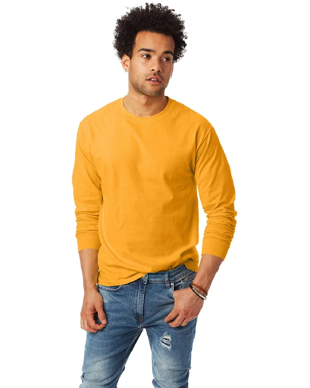 Shop Now Hanes Tagless ComfortSoft Long Sleeve T-Shirt | Gold