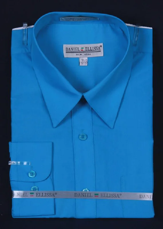 Don't Miss Out Men's Turquoise Long Sleeve Dress Shirt