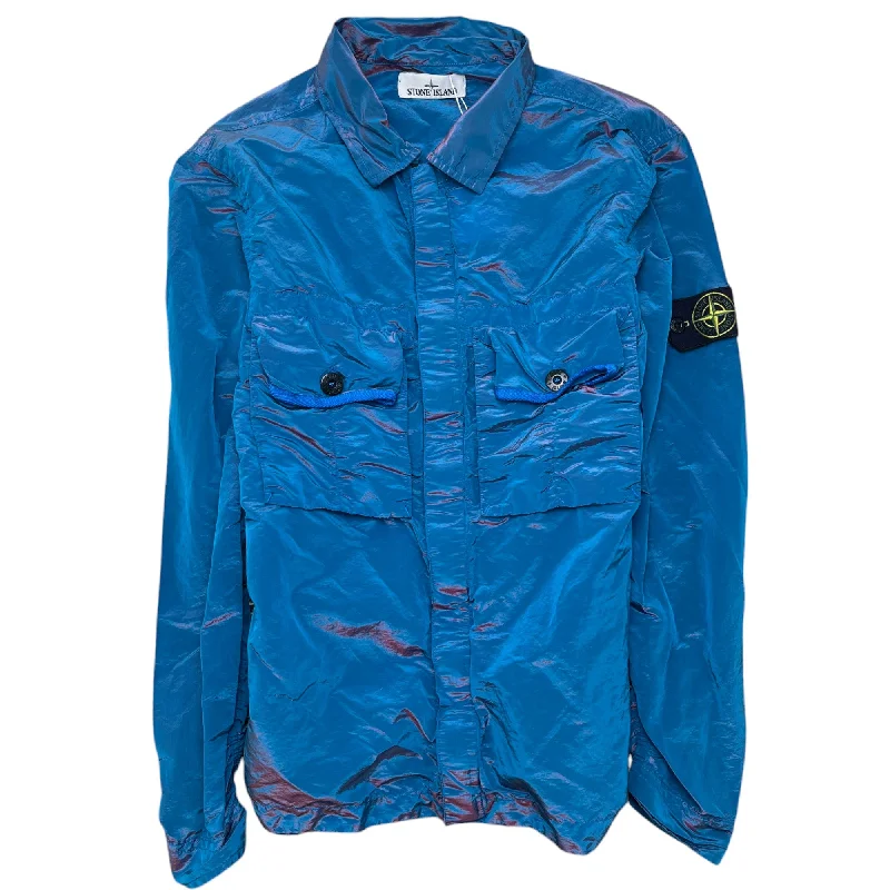 Amazing Deals Men's 2017 Blue Red Weft OverShirt Blue Size L